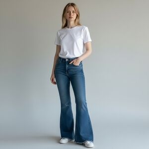 High‑Rise Dark Wash Bell‑Bottom Jeans | Medium | NWOT